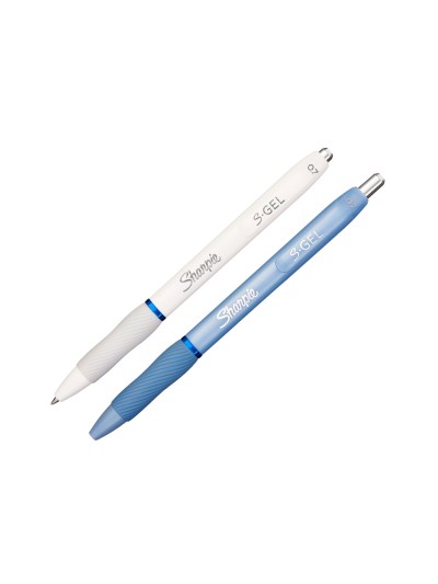 Boligrafo sharpie fashion retractil tinta gel azul 0,7 mm color azul hielo y blanco