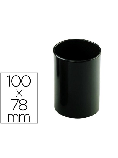 Cubilete portalapices faibo negro opaco plastico reciclado diametro 78 mm alto 100 mm alto