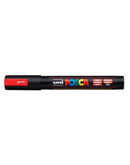 Rotulador uni posca pc-5m marcador de pintura punta conica 1,8-2,5 mm rojo fluorescente