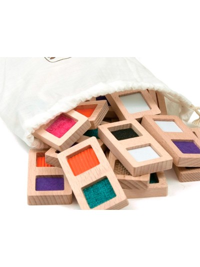 Juego didactico andreutoys domino sensorial texturas madera 28 piezas