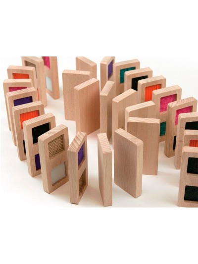 Juego didactico andreutoys domino sensorial texturas madera 28 piezas