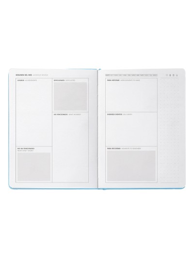 Agenda escolar antartik 25-26 encuadernada go! simil piel azul semana vista a5 bilingüe papel fsc 80 gr