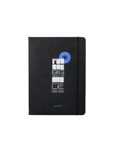 Agenda escolar antartik 25-26 encuadernada go! simil piel negro semana vista a5 bilingüepapel fsc 80 gr