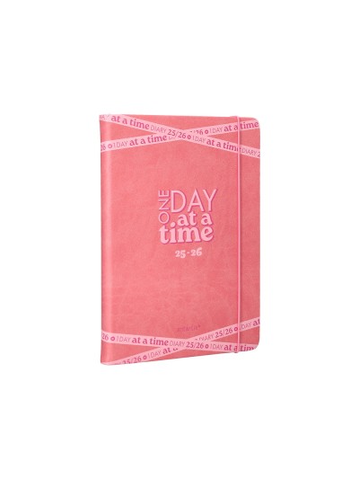 Agenda escolar antartik 25-26 encuadernada go! simil piel rosa semana vista a5 bilingüe papel fsc 80 gr