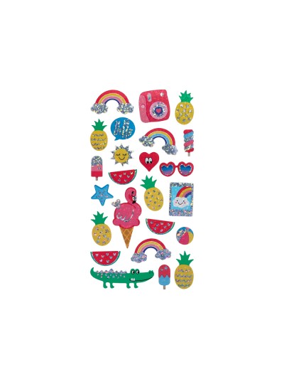 Pegatinas imaginovo diseños surtidos verano con brillo 214x100 mm en blister