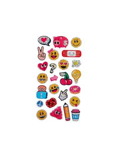 Pegatinas imaginovo diseños surtidos smiley con brillo 214x100 mm en blister