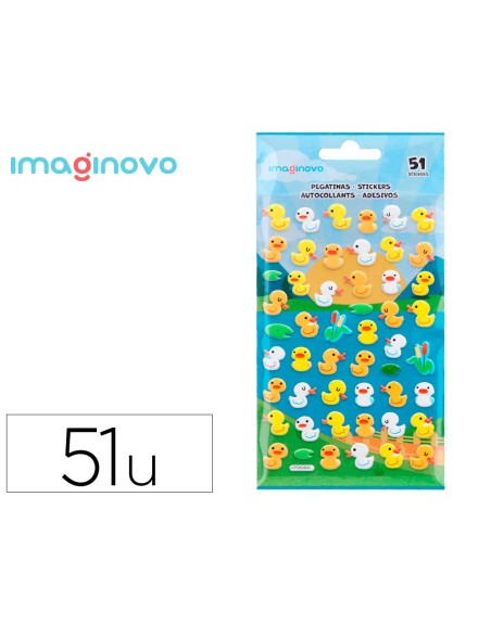 Pegatinas imaginovo cute animales patos con relieve 190x105 mm en blister