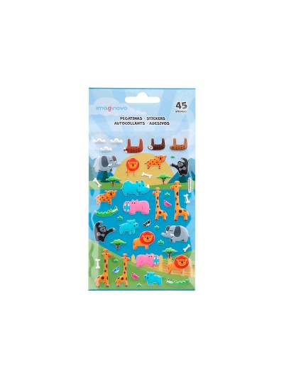 Pegatinas imaginovo cute animales safari con relieve 190x105 mm en blister