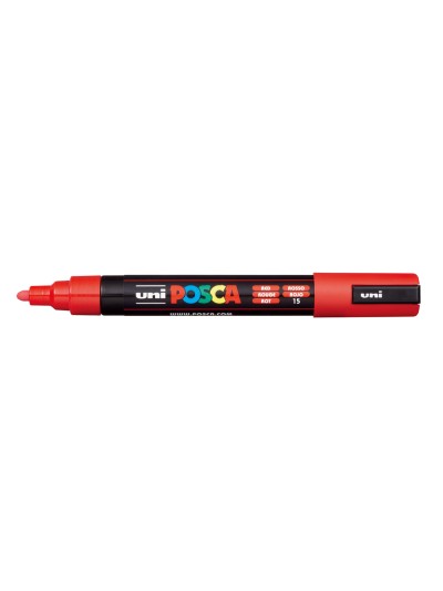 Rotulador uni posca pc-5m marcador de pintura punta conica 1,8-2,5 mm rojo
