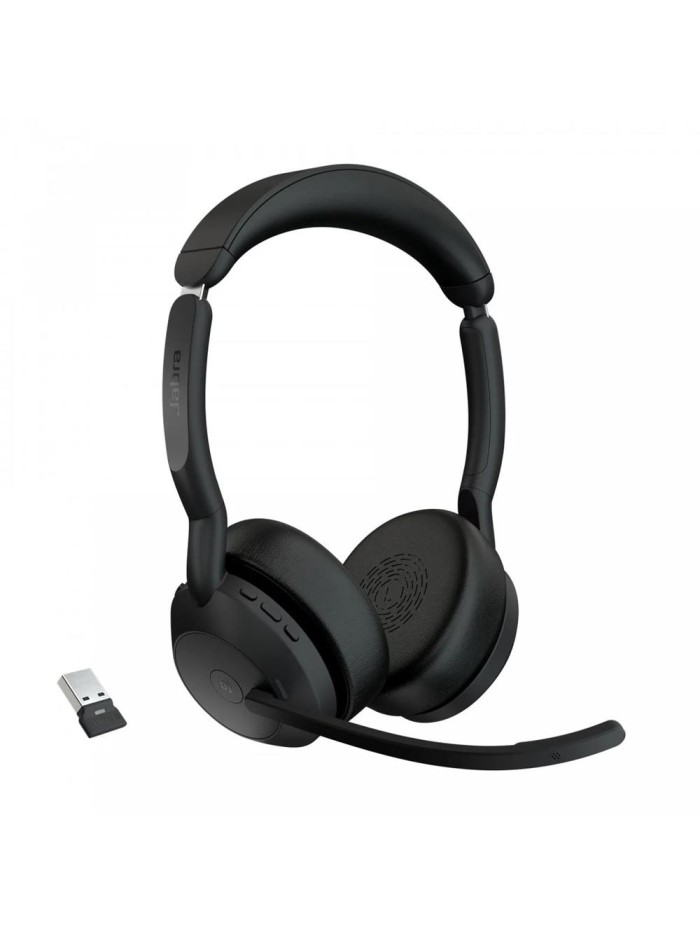 Auriculares jabra evolve2 55 ms stereo inalambrico negro Auriculares jabra evolve2 55 ms stereo inalambrico negro