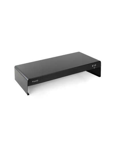 Elevador soporte de monitor tooq metalico negro con usb