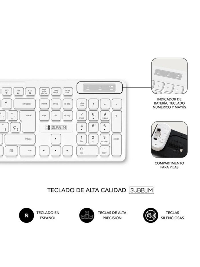 Teclado + raton subblim subkbc - cssw11 inalambrico Teclado + raton subblim subkbc - cssw11 inalambrico