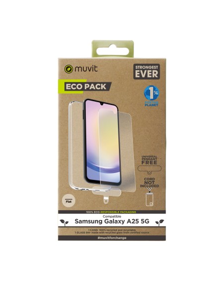 Funda muvit para samsung galaxy a25 5g + protector de pantalla vidrio templado plano