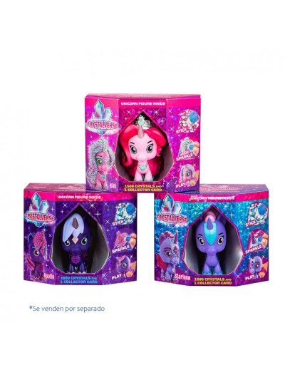 Figura unicornio crystalverse classic 1 unidad aleatoria