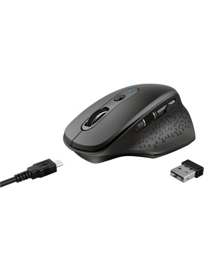 Raton trust ozaa optico inalambrico 2400dpi 6 botones usb 2.0 negro