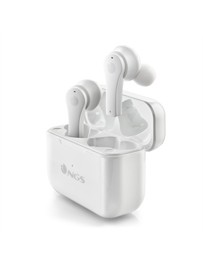 Auriculares inalambricos ngs artica bloom white bluetooth 5.1 + estuche de carga - blanco