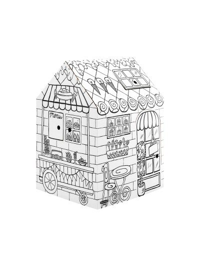 Casa de juego bankers box playhouse pasteleria para pintar fabricada en carton reciclado 1210x960x810 mm