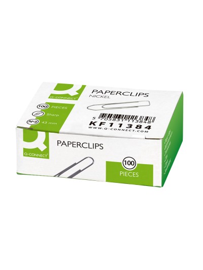 Clips niquelados q-connect n 3 picos 43 mm punta caja de 100 unidades