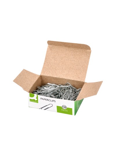Clips niquelados q-connect n 3 picos 43 mm punta caja de 100 unidades
