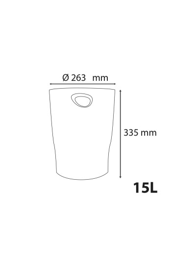 Papelera plastico exacompta ecobin skandi reciclada 15 l colores surtidos 335x263 mm