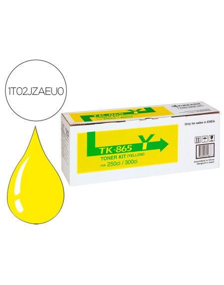 Toner tk865y kyocera -mita copiadora amarillo taskalfa 200ci / 300ci 12.000 paginas