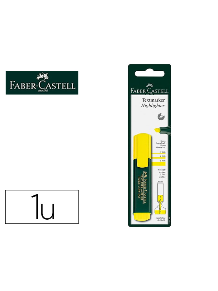 Rotulador faber castell fluorescente textliner 48-07 amarillo blister de 1 unidad Rotulador faber castell fluorescente textliner 48-07 amarillo blister de 1 unidad
