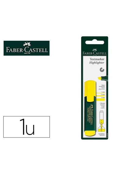 Rotulador faber castell fluorescente textliner 48-07 amarillo blister de 1 unidad