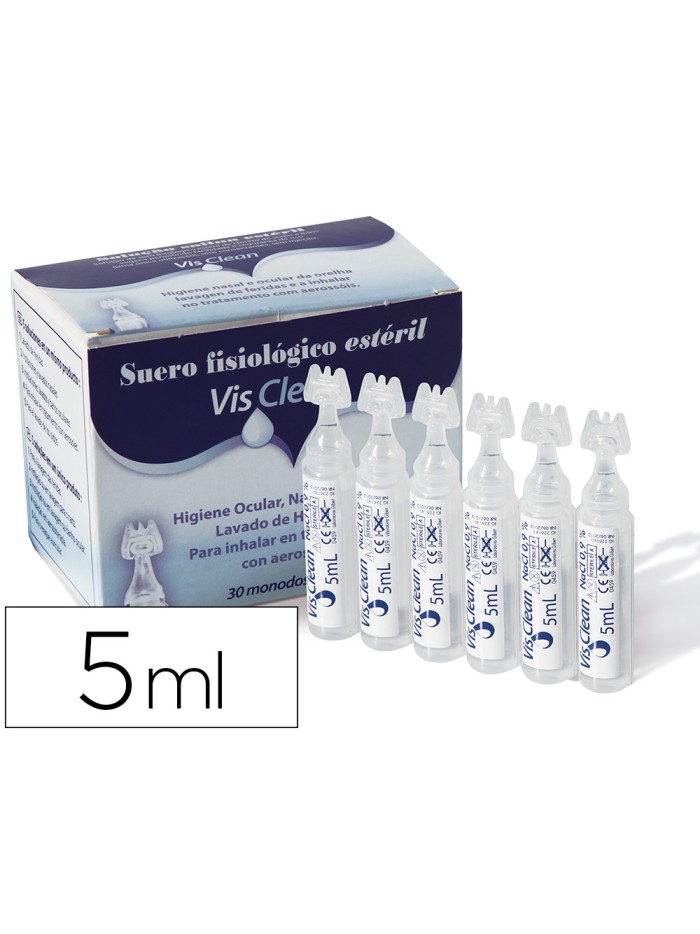Suero fisiologico esteril visclean monodosis 5 ml caja de 30 unidades Suero fisiologico esteril visclean monodosis 5 ml caja de 30 unidades