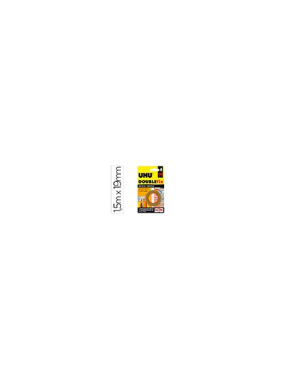 Cinta adhesiva uhu doublefix marron doble cara extra fuerte 1,5 mt x 19 mm
