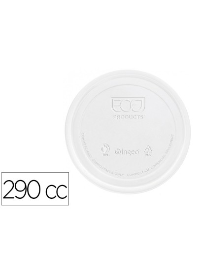 Tapa de plastico biodegradable para vaso de 290 cc paquete de 100 unidades