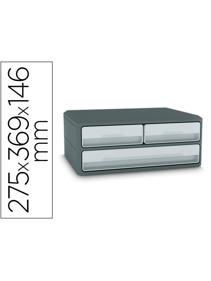 Fichero cajones de sobremesa cep moov up reciclado 80% 3 cajones color gris 275x369x146 mm Fichero cajones de sobremesa cep moov up reciclado 80% 3 cajones color gris 275x369x146 mm