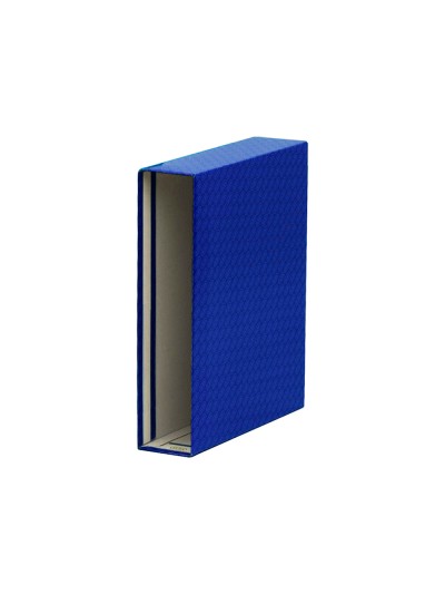 Caja archivador de palanca carton forrado elba din a4 lomo 85 mm azul