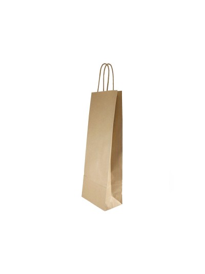Bolsa kraft basika natural reciclado 90 gr asa retorcida tamaño /'s/' 240x100x320 mm