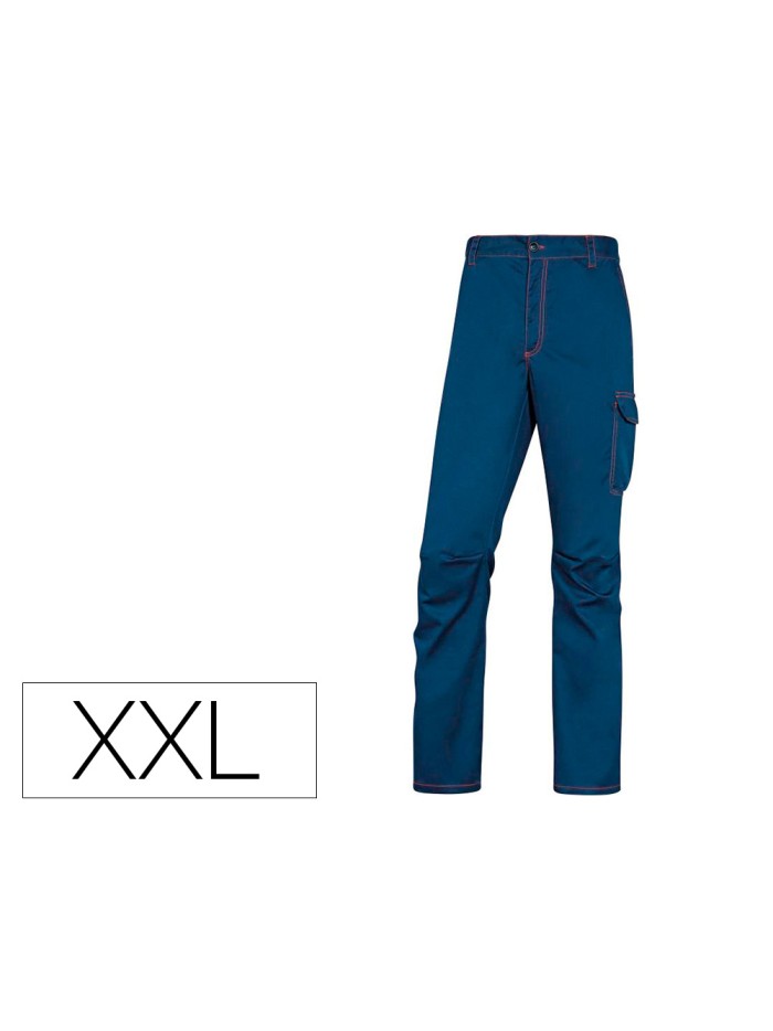 Pantalon de trabajo deltaplus cintura elastica 5 bolsillos color azul marino / naranja talla xxl Pantalon de trabajo deltaplus cintura elastica 5 bolsillos color azul marino / naranja talla xxl