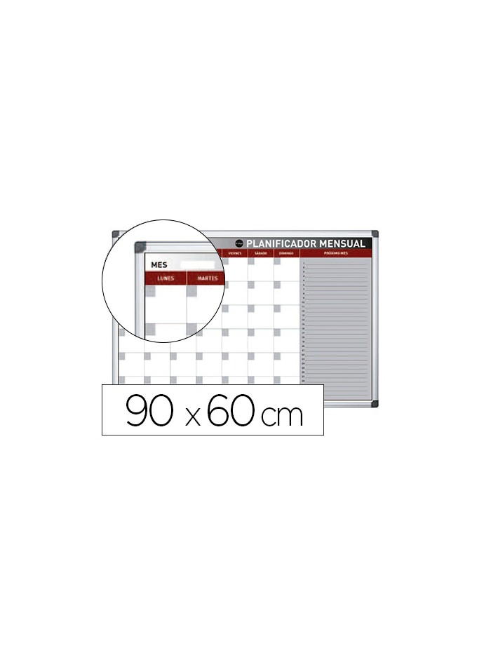 Planning magnetico bi-office mensual lacado marco aluminio rotulable 90x60 cm Planning magnetico bi-office mensual lacado marco aluminio rotulable 90x60 cm