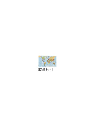 Mapa mural faibo planisferio plastificado enrollado 83x138 cm