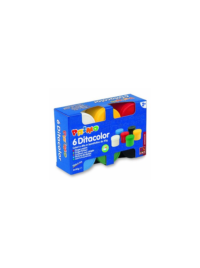 Pintura de dedos primo 50 g caja de 6 unidades colores surtidos Pintura de dedos primo 50 g caja de 6 unidades colores surtidos