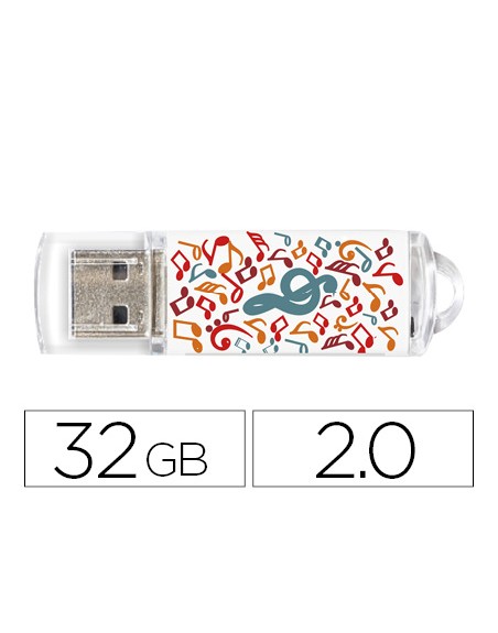 Memoria usb techonetech flash drive 32 gb 2.0 music dream