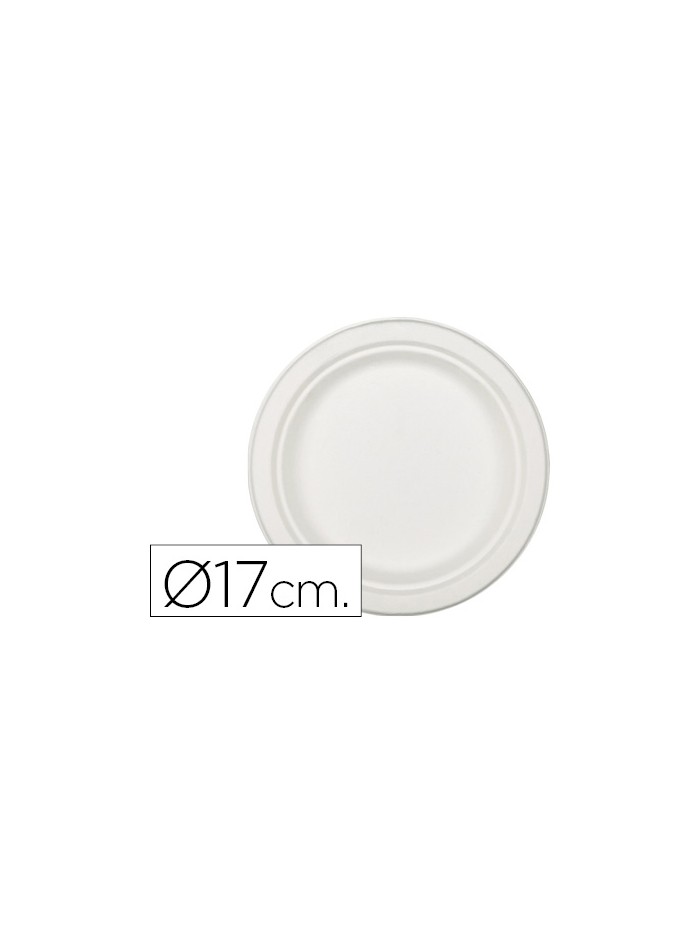 Plato de fibra natural nupik biodegradable blanco 17 cm de diametro apto microondas paquete de 50 unidades Plato de fibra natural nupik biodegradable blanco 17 cm de diametro apto microondas paquete de 50 unidades