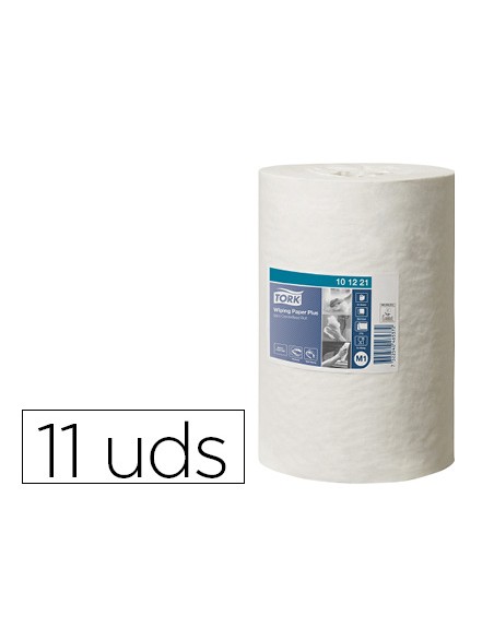Papel secamanos tork secado extra ancho 215 mm largo 74,9 mt 2 capas para dispensador m1 paquete de 11 unidades