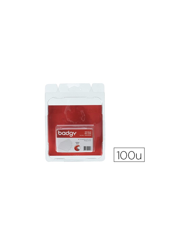 Tarjeta pvc para impresora badgy grosor 0,50 mm pack de 100 unidades Tarjeta pvc para impresora badgy grosor 0,50 mm pack de 100 unidades