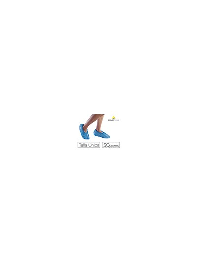 Cubre calzado delta plus polietileno azul talla unica caja de 50 pares
