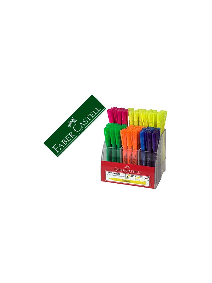 Rotulador faber fluorescente textliner 38 expositor 54 unidades colores surtidos Rotulador faber fluorescente textliner 38 expositor 54 unidades colores surtidos