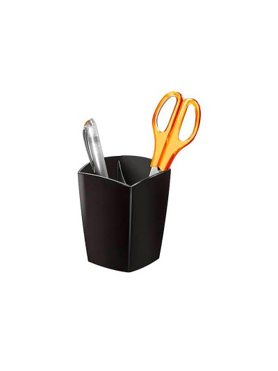 Cubilete portalapices cep negro opaco plastico magnetico 78x74x95 mm