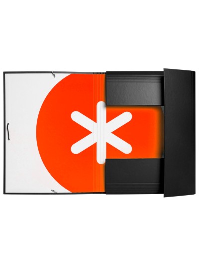 Carpeta antartik gomas a4 3 solapas carton forrado color negro