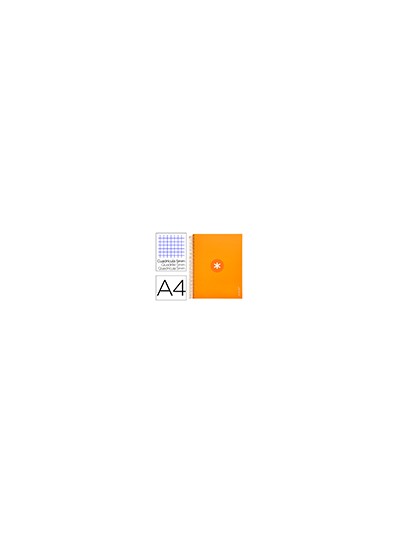 Cuaderno espiral a4 micro antartik tapa forrada 120h 90 gr cuadro 5mm 5 bandas 4 taladros color mostaza