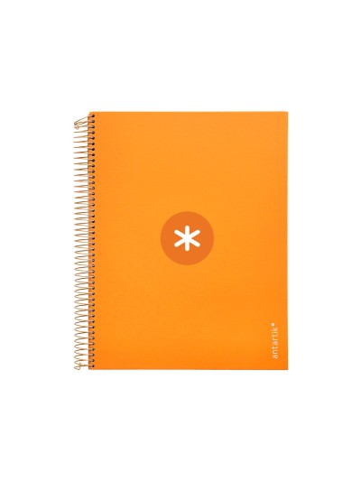 Cuaderno espiral a4 micro antartik tapa forrada 120h 90 gr cuadro 5mm 5 bandas 4 taladros color mostaza