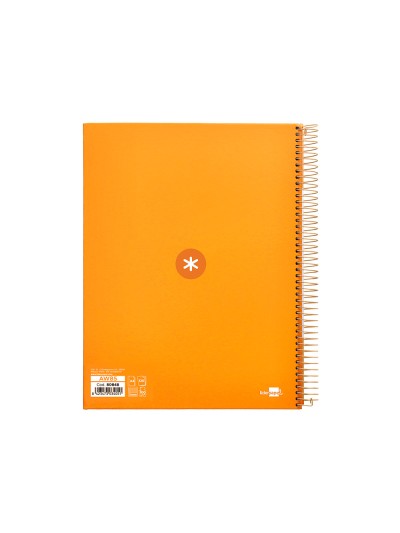 Cuaderno espiral a4 micro antartik tapa forrada 120h 90 gr cuadro 5mm 5 bandas 4 taladros color mostaza