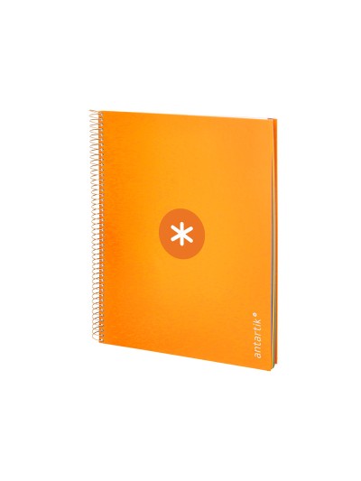 Cuaderno espiral a4 micro antartik tapa forrada 120h 90 gr cuadro 5mm 5 bandas 4 taladros color mostaza