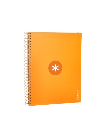 Cuaderno espiral a4 micro antartik tapa forrada 120h 90 gr cuadro 5mm 5 bandas 4 taladros color mostaza